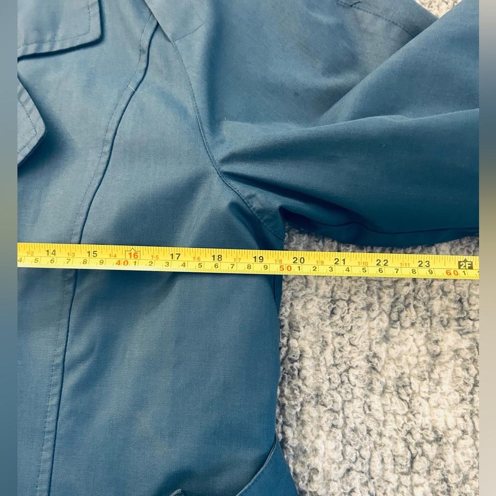 London Fog Vintage Blue Trench Rain Coat Womens Size 8 Regular - Picture 12 of 15